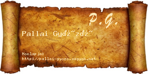 Pallai Győző névjegykártya